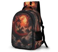 WECECE 16.5 Inch Dragon Backpack for Boys Girls Ages 10-15, Kids Dragon Chinese Style Backpack, Trendy Durable School Bag for Primary to Secondary Travel Outdoor and Day Trips