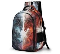 WECECE 16.5 Inch Dragon Backpack for Boys Girls Ages 10-15, Kids Dragon Chinese Style Backpack, Trendy Durable School Bag for Primary to Secondary Travel Outdoor and Day Trips