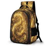 WECECE 16.5 Inch Dragon Pattern Backpack for Boys Girls Ages 10-15, Kids Chinese Style Back pack, Lightweight Refrigerator Door Rucksack for Year 4-8 School Travel and Outdoor