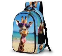 WECECE 16.5 Inch Funny Giraffe Backpack for Boys Girls 9-15 Years Kids Animal Backpack, Trendy Durable School Bag for Primary School Autumn Outing and Travel