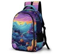 WECECE 16.5 Inch Halloween Theme Backpack for Boys Girls Ages 10-15 Kids Halloween Theme Back pack, Lightweight and Durable Rucksack for Year 4-8 School Travel and Outdoor