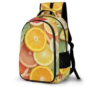 WECECE 16.5 Inch Lemon Colourful Backpack for Boys Girls Ages 10-15, Kids Fruit Motif Backpack, Trendy Durable School Bag for Primary to Secondary Travel Outdoor and Day Trips