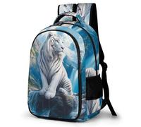 WECECE 16.5 Inch Tiger Design Backpack for Boys Girls 9-15 Years Kids Animal Tiger Backpack Refrigerator Door Trendy Durable School Bag for Primary School Autumn Outing and Travel