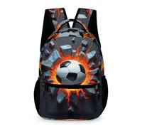 WECECE 3D Football Pattern Daypack for Boys 6-12 Years Soccer Backpack for Girls Years 2-4 Primary Kids Lightweight Bookbag Front Pocket Side Pockets School Trips Travel