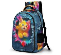 WECECE 3D Kitten Print Daypack Children Age 10-16 Animal Cat Motif Book Bag Teens Year 10 Durable Bookbag for Kids and Teens Day Trips Spring Outing Autumn Trip Daily Use