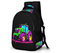 WECECE Agricultural Tractor Backpack School Bag Travel Daypack Car Print Rucksack for Students Boys Girls, Laptop Backpack