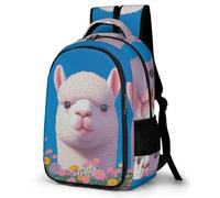 WECECE Alpaca Motif Daypack Kids Age 7-11 Animal Pattern School Bag Students Year 6 Stylish Bookbag for Kids and Teens Spring Outing Spring Outing Autumn Trip Daily Use