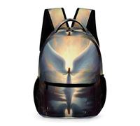 WECECE Angels School Bag Boys Girls Ages 7-10 Years Primary Kids Wings Backpack Year 2-5 Children Trendy Rucksack Daypack 43x32x15cm for Spring Outing Daily Use Books Notebooks