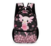 WECECE Axolotl Daypack Preschool Primary Kids Students for Boys Age 7 Salamander School Backpack for Girls Year 1 with Front Pocket Bookbag Books Bottle Umbrella Outdoor Day Trips