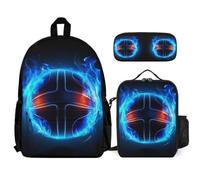 WECECE Backpack Basketball School Supplies Bundle with Lunch Tote Pencil Case for Teenagers Age 13 Year 8, Organised Student Collection for Activities