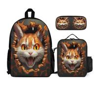 WECECE Backpack Butterfly 3-Piece School Backpack Set with Lunch Bag Colourful Pencil Case for Girls Boys Age 13 Year 8, Student Essentials for Sports Clubs and Travel