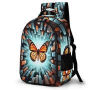 WECECE Backpack Butterfly Motif for Boys Kids Elementary School Bookbag With 3D Butterfly Girls Laptop Bag Travel Rucksack