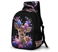 WECECE Backpack Deer Boys Primary to Secondary Animal Deer School Backpack Kids Age 10 Fashion School Bag Bookbag Students 16.5 Inch Laptop Rucksack Autumn Trip