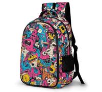 WECECE Backpack for Boys 8-13 Years Graffiti Trend School Bags for Primary School Years 2, Childrens Rucksack with Colourful