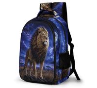WECECE Backpack Lion Boys Primary to Secondary Lion Animal School Backpack Kids Age 10 Fashion School Bag Bookbag Students 16.5 Inch Laptop Rucksack Autumn Trip
