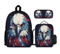 WECECE Backpack Owl 3pcs Set with Insulated Lunch Tote & Pencil Case for Kids Age 7, School Bag Bird Theme School Supplies Bundle Year 1-2 for Girls Sports Clubs and Holidays