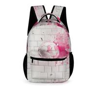 WECECE Backpack Pink Football Bag for Girls And Boys, Cute School Bags Soccer Ball Backpack for Primary Kid School Travel, Lightweight Kids Rucksack