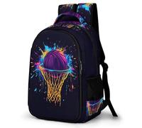 WECECE Basket-Ball Design Backpack Students Age 13 Basketball School Bag Boys Primary to Secondary Fashion School Bag Bookbag for Teens 15.6 Inch Laptop Backpack Hiking