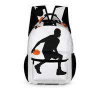 WECECE Basketball School Backpack Children for Boys and Girls Age 9 Basket Ball School Bag Year 4 Lightweight Printed Rucksack Front Pocket Side Pockets Autumn Trip Daily Use