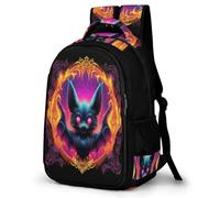 WECECE Bat Print Backpack School Bag Travel Daypack Gothic Theme Rucksack for Students Boys Girls, Laptop Backpack