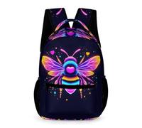 WECECE Bee Rucksack Kindergarten to Primary Kids Kids for Boys Age 7 Heart Shape Backpack for Girls Years 2-5 Lightweight Printed Bookbag Books Bottle Umbrella Travel Outdoor Daily Use