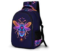 WECECE Bee School Backpack for Boys Kindergarten School Bag Pack Big Capacity Shoulder Bag Junior Rucksack Heart Shape Motif