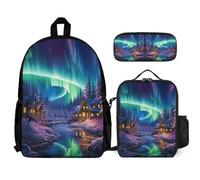 WECECE Book Pack Aeroplane Print 3 Piece Set for Children 8-10 Years, School Bag Fighter 3 Piece Set Year 1-2 for Young Learners Family Trips and Activities