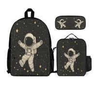 WECECE Book Pack Astronaut School Supplies Bundle for Boys Age 6, Book Pack Spaceman with Pencil Case and Lunch Bag Year 5-7 for Young Learners Family Trips and Activities