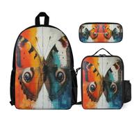 WECECE Book Pack Bull with Lunch Box Pencil Case for Kids 8-10 Years, School Bag Animal Cow Print School Supplies Bundle Year 2 for Boys Family Trips and Activities