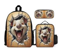 WECECE Book Pack Set Koala for Children Age 9 Year 4, Includes Lunch Box 3D Animal and Pencil Case, Matching School Gear for Classes Family Day Trips and Sports