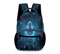 WECECE Bookbag Aeroplane Print Backpack for Boys Girls, Kids Cute Aeroplane Theme Bag Daycare Children's Rucksack School Bags for Travel