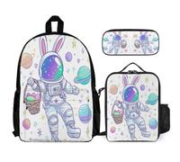 WECECE Bookbag Astronaut with Lunch Box Pencil Case for Boys 10-12 Years, Backpack Spaceman School Supplies Bundle Year 3 for Boys Outdoor Learning and Travel
