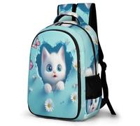 WECECE Boys Backpack, School Bag Kids Cute Kitten Backpack - Girls Backpacks,Children Primary Schoolbag 3D Print Cat BookBag for School&Travel, Lightweight Schoolbag for 9-16