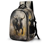 WECECE Boys Bison Cow Back pack Ages 7-12, Girls Backpack for Primary to Secondary, Kids Cow Buffalo Backpack, Lightweight, Stylish and Durable for Outdoor Travel and Spring Trip
