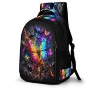 WECECE Boys Butterfly School Backpack Age 8-13, Girls Butterflies Colourful Daypack Durable Rucksack for Secondary School, Spring Outing and Autumn Trip