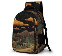 WECECE Boys Cactus Pattern Backpack for Year 3-6, Girls Plants Cacti Bookbag Age 7-11 and 13 Year Olds, Kids School Backpack, Stylish Durable for Birthday Gift and Back to School