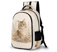 WECECE Boys Cat Pattern School Backpack Age 8-14 Girls Rucksack for School Years 4-8 Kids Animal Kitten Bookbag, Stylish Durable for Spring Trip and Autumn Outing