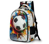 WECECE Boys Colourful 3D Soccer Rucksack for Primary to Secondary Girls Football School Backpack Ages 7-12 Kids Bookbag, Fashion Backpack for Birthday Gift and Back to School