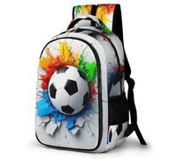 WECECE Boys Colourful Soccer Rucksack for Primary to Secondary Girls Football School Backpack Ages 7-12 Kids Bookbag, Fashion Backpack for Birthday Gift and Back to School