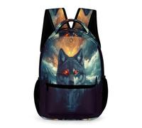 WECECE Boys Cool Wolf Bookbag 6-12 Years Animal Wolves Daypack for Girls Primary School Years 2-4 with Front Pocket School Bag Books Bottle Umbrella Travel Outdoor Daily Use
