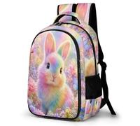 WECECE Boys Cute Rabbit Backpack for Year 5-9 Girls Animal Rabbit Backpack Age 7-11 16.5 Inch Laptop Rucksack Trendy Durable for Back to School Gift and Daily Use