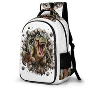 WECECE Boys Dinosaur Pattern School Bag for Secondary Years Girls 3D Print School Backpack Ages 8-14 Kids Rucksack Cool Durable for Outdoor Travel and Spring Trip