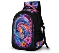 WECECE Boys Dolphins Motif Back pack for School Years 4-8 Girls Sea Creatures Daypack 7-12 Year Olds, Kids Backpack Cool Durable for School Trips and Outdoor