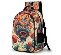 WECECE Boys Dragon Chinese Style Bookbag Ages 9-13, Girls School Backpack, Dragon School Bag for Primary to Secondary, 15.6 Inch Laptop Backpack for Daily Use Travel and Hiking