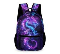 WECECE Boys Dragon Design School Backpack Age 11 Chinese Style Rucksack for Girls Year 2 Durable with Side Pockets Backpack Daily Items Bottle Travel Outdoor Daily Use