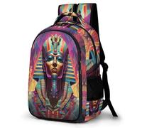 WECECE Boys Egyptian Pharaoh School Bag Ages 10-15, Girls Backpack, Pharaoh of Egypt Rucksack for Primary to Secondary Refrigerator Door Backpack for School Trips and Outdoor
