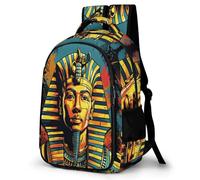WECECE Boys Egyptian Pharaoh School Bag Ages 10-15, Girls Backpack, Pharaoh of Egypt Rucksack for Primary to Secondary Refrigerator Door Backpack for School Trips and Outdoor