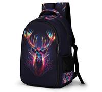 WECECE Boys Elk Daypack Ages 8-12 and 14 Year Olds Girls Backpack for Secondary School Kids Deer Motif School Backpack, Stylish Durable for Spring Outing and Autumn Trip