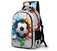 WECECE Boys Football 3D Motif Rucksack 7-12 Years Girls Backpack for Secondary School Kids Soccer Rucksack, Lightweight and Durable for Back to School Gift and Daily Use