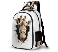 WECECE Boys Giraffe 3D Print Rucksack for Primary to Secondary Girls Animal School Backpack Ages 7-12 Kids Bookbag, Fashion Backpack for Birthday Gift and Back to School